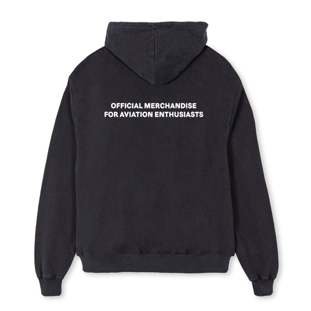 ZIPHOODVINTAGEHANGAR Vintage Black Oversized Zipped Hoodie. - Image 2