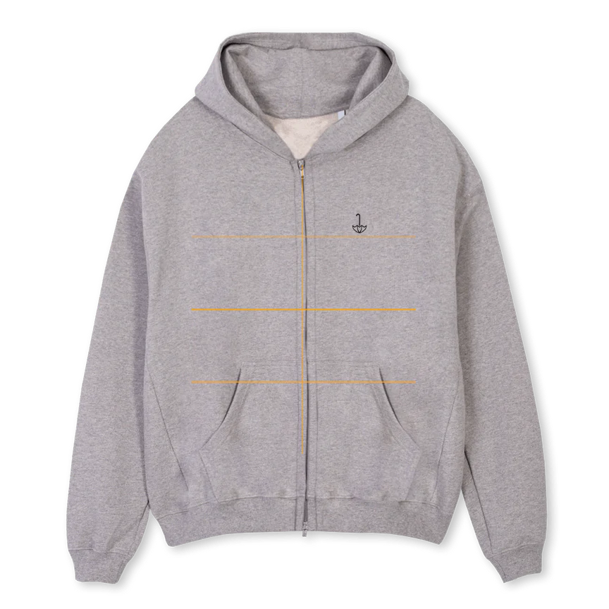 ZIPU Grey Marl Oversized Zipped Hoodie.