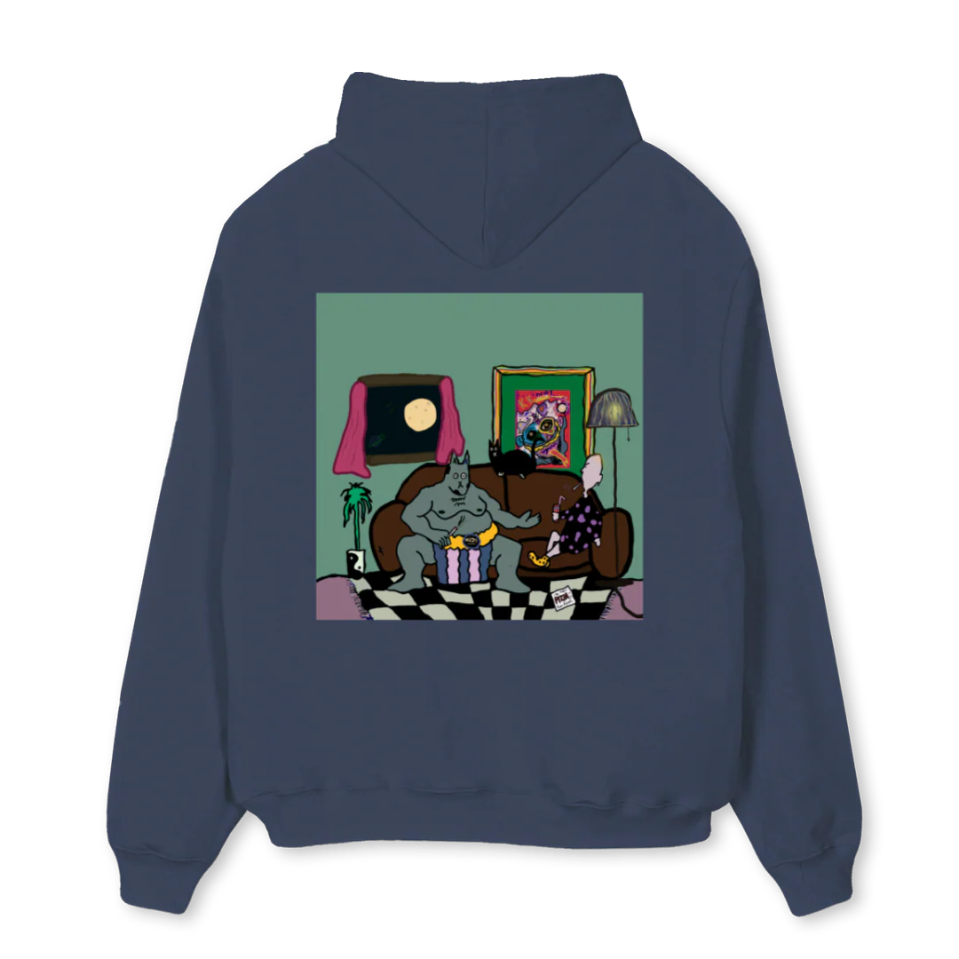 SURFCOUCH WZDMWZGY_N Navy Blue Oversized Hoodie. - Image 2